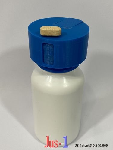 Jus-1;Single Pill Dispenser;Dispense One;medicine dispenser; drug dispenser; pill dispenser;arthritis hands; diabetes; diabetic fingers; diabetic finger tips;