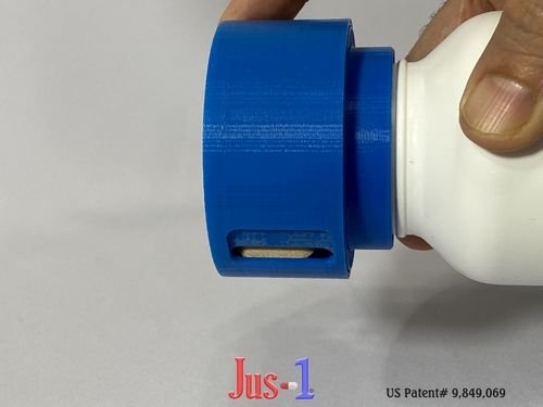 Jus-1;Single Pill Dispenser;Dispense One;medicine dispenser; drug dispenser; pill dispenser;arthritis hands; diabetes; diabetic fingers; diabetic finger tips;